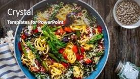  Presentation with asparagus - Slide set with fettuccine-with-asparagus-parmesan background and a tawny brown colored foreground