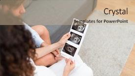  Presentation with fetus - Theme having fetus - couple looking at an ecography background and a soft green colored foreground