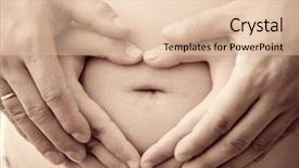  Presentation with fetus - Beautiful slide deck featuring fetus - heart shaped pregnancy backdrop and a lemonade colored foreground