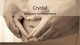  Presentation with hands the shape of a heart - Amazing slides having fetus - heart shaped pregnancy backdrop and a lemonade colored foreground