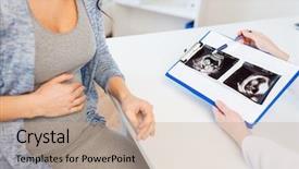  Presentation with gynecology - Theme having fetus - pregnancy gynecology medicine health care background and a coral colored foreground