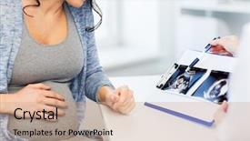  Presentation with medicine pregnant woman - Audience pleasing presentation theme consisting of fetus - pregnancy gynecology medicine health care backdrop and a coral colored foreground