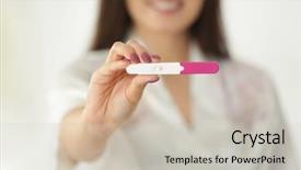  Presentation with pregnancy nutrition - Audience pleasing slide deck consisting of fetus pregnant women - pregnancy test in hand backdrop and a soft green colored foreground