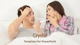  Presentation with good morning couple bed - Slide set featuring fetus pregnant women - surprised couple lying in bed background and a lemonade colored foreground