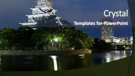 Presentation with hiroshima - Beautiful PPT theme featuring  backdrop and a  colored foreground