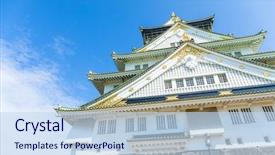  Presentation with osaka - Presentation design featuring  background and a  colored foreground