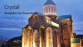  Presentation with orthodox - Slide deck consisting of feudalism - bagrati orthodox christian cathedral background and a light blue colored foreground