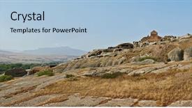  Presentation with hanuman at ramayana cave - Slides having feudalism - georgia caucasian landmark uplistsikhe cave background and a light blue colored foreground