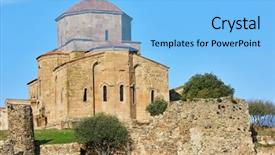  Presentation with georgia aquarium - PPT theme having feudalism - jvari monastery in georgia background and a light blue colored foreground