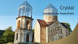  Presentation with christianity - Cool new PPT theme with feudalism - nicortsminda orthodox christianity church landmark backdrop and a light blue colored foreground