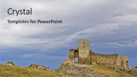  Presentation with ancient ruins - PPT theme enhanced with feudalism - ruins of ancient royal castle background and a light gray colored foreground