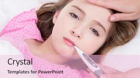  Presentation with fever - Slide set consisting of fever - cute little ill girl background and a lemonade colored foreground