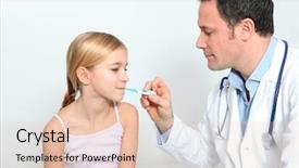  Presentation with fever - Beautiful PPT layouts featuring exam fever - doctor checking little girl's temperature backdrop and a lemonade colored foreground