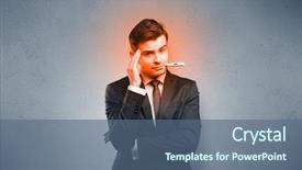  Presentation with medical fever - Slides featuring medical fire - fever businessman with burning red background and a ocean colored foreground