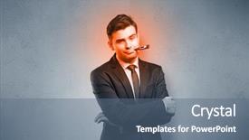  Presentation with medical fever - PPT layouts enhanced with medical fire - fever businessman with burning red background and a ocean colored foreground