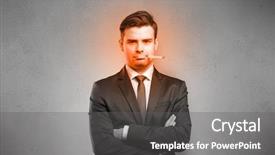  Presentation with rheumatic fever - Audience pleasing theme consisting of fever businessman with burning red backdrop and a gray colored foreground