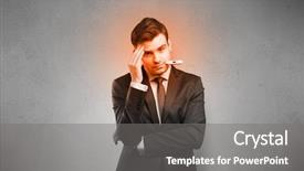  Presentation with medical fever - Amazing PPT theme having medical fire - fever businessman with burning red backdrop and a gray colored foreground