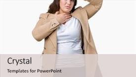  Presentation with plus size fashion model - Presentation with fever flu and cold virus background and a lemonade colored foreground