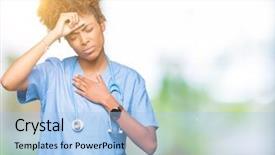  Presentation with african american couples in the mountains - Presentation theme featuring fever flu and cold virus background and a light blue colored foreground