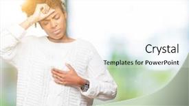  Presentation with african american startup - Presentation design having fever flu and cold virus background and a sky blue colored foreground