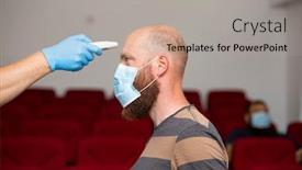  Presentation with body temperature measurement - Slide set having fever-measures-using-infrared-digital background and a light gray colored foreground