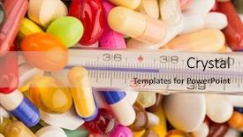  Presentation with mercury - Presentation featuring fever thermometer and tablets background and a lemonade colored foreground