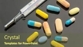  Presentation with fever - Presentation design consisting of fever thermometer and tablets background and a tawny brown colored foreground