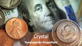  Presentation with american - Presentation design featuring few american coins over hundred background and a red colored foreground