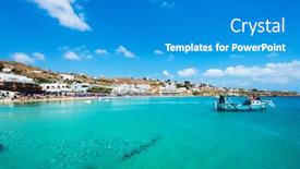  Presentation with boats - PPT layouts with few boats in bay background and a teal colored foreground