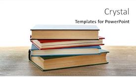  Presentation with books - Beautiful theme featuring few-books-on-table backdrop and a white colored foreground