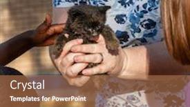  Presentation with black children - Theme enhanced with few-children-playing background and a coral colored foreground