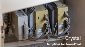  Presentation with packs - Audience pleasing PPT theme consisting of few-electrical-servo-packs-used backdrop and a dark gray colored foreground