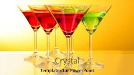 Presentation with alcoholic - Colorful presentation enhanced with few glasses of alcoholic drinks in a yellow-brown background backdrop and a yellow colored foreground