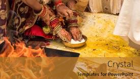  Presentation with indian hindu wedding - PPT layouts consisting of few-indian-woman-in-front background and a gold colored foreground
