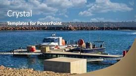  Presentation with fishing boats - Theme enhanced with few-small-fishing-boats background and a teal colored foreground