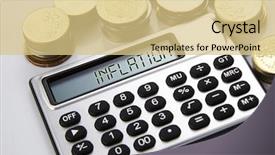  Presentation with calculator - Presentation theme featuring few stacks of coins background and a lemonade colored foreground