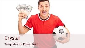  Presentation with ball sports - Audience pleasing presentation design consisting of few stacks of money backdrop and a lemonade colored foreground