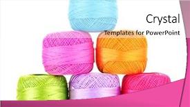  Presentation with few thread bobbin isolated - Amazing PPT theme having few thread bobbin isolated backdrop and a white colored foreground