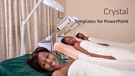  Presentation with african beauty - PPT layouts enhanced with few-young-african-woman background and a soft green colored foreground