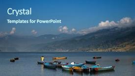  Presentation with nepal - Colorful PPT theme enhanced with fewa lake in pokhara nepal backdrop and a ocean colored foreground