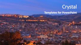  Presentation with city - Amazing slide set having fez by late evening morocco backdrop and a teal colored foreground