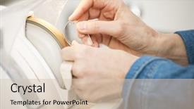  Presentation with hone - Audience pleasing slides consisting of fhone - image of a woman hone backdrop and a soft green colored foreground