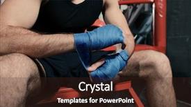  Presentation with boxer - Presentation theme featuring fhone - male boxer applying hand wraps background and a wine colored foreground