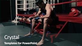  Presentation with boxer - Amazing slide set having fhone - male boxer applying hand wraps backdrop and a  colored foreground