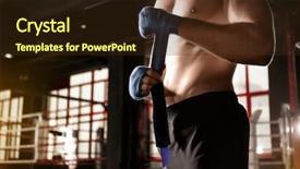  Presentation with boxer - Beautiful presentation theme featuring fhone - male boxer applying hand wraps backdrop and a wine colored foreground