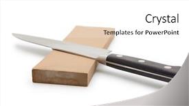  Presentation with knife attack - Slides having fhone - sharpening or honing a knife background and a white colored foreground