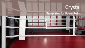  Presentation with boxing ring - Slide deck having fhone - view on boxing ring background and a  colored foreground