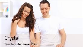  Presentation with hone - Audience pleasing presentation design consisting of fhone - young happy couple at hone backdrop and a  colored foreground