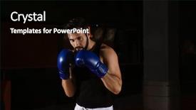  Presentation with professional training - Audience pleasing slides consisting of fhone - young professional boxer training backdrop and a black colored foreground