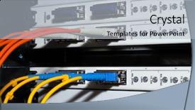  Presentation with datacenter - Beautiful presentation featuring fiber cables connected to serve backdrop and a  colored foreground